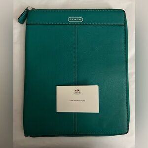 Coach Teal Leather Laptop Bag